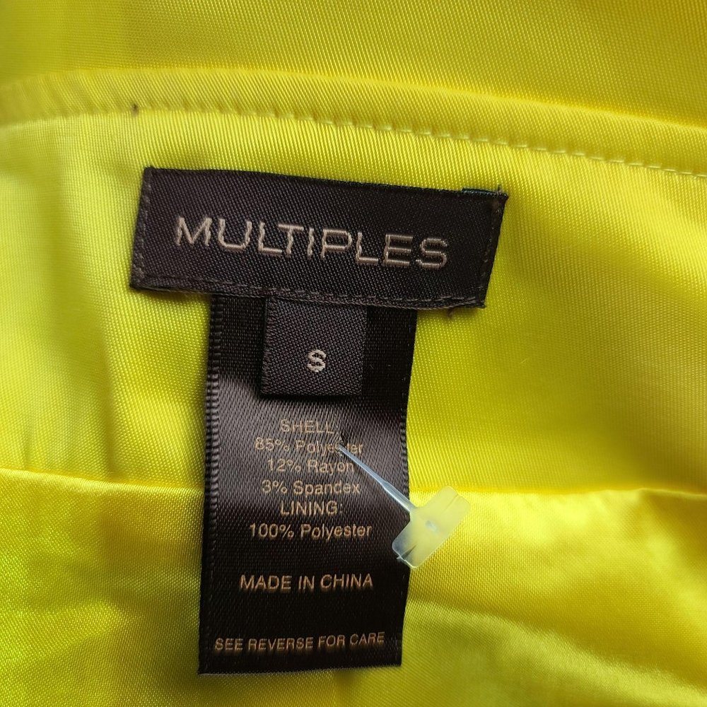 NWT Multiples Yellow 3/4 Sleeve Ruffle Collar S - Picture 8 of 10